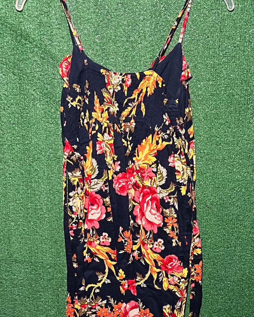 Black and Red Floral Sleeveless V-Neck Maxi Dress
